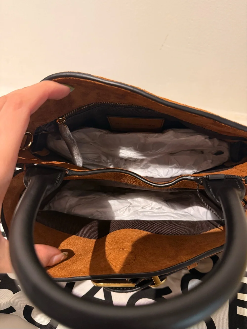 NWT Marc Jacobs suede THE DAKOTA SMALL SATCHEL- copper